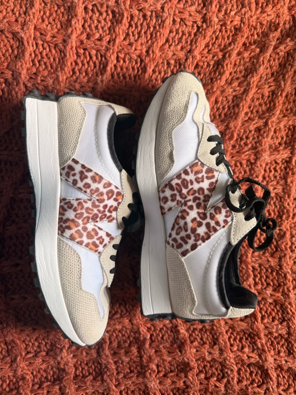 WORN ONCE New Balance 327 Leopard Tennis Shoes